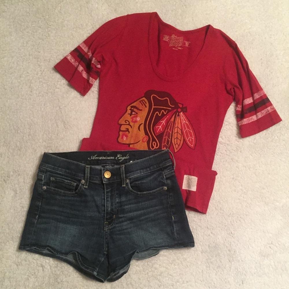 American Eagle stretch jean shorts